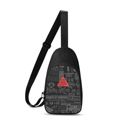 Red & Grey EA One Strap Chest Bag