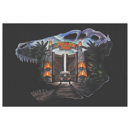 JP T-rex skull by Bobby Zee 32x48in. Canvas Print Wall Art