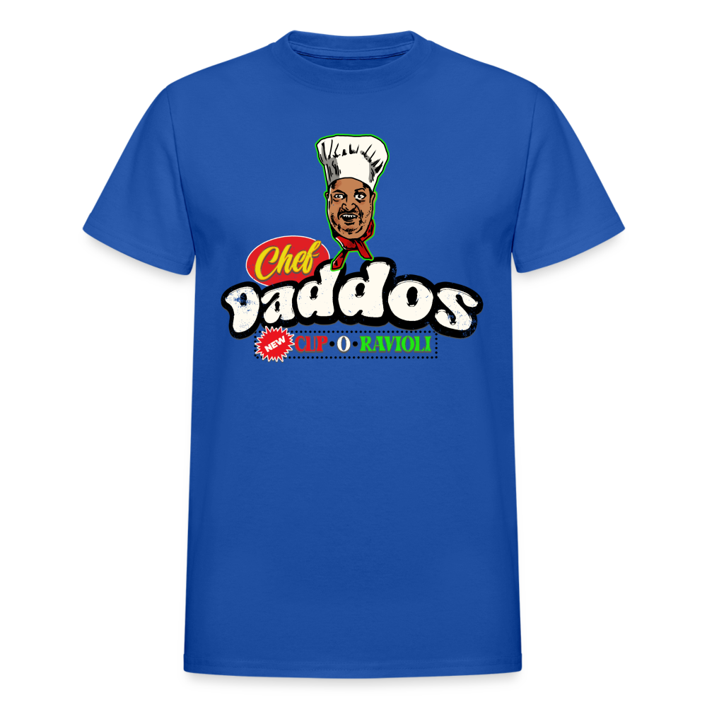 Ravioli Chef Daddos Gildan Ultra Cotton Adult T-Shirt Nighttime Nugget Theater - royal blue