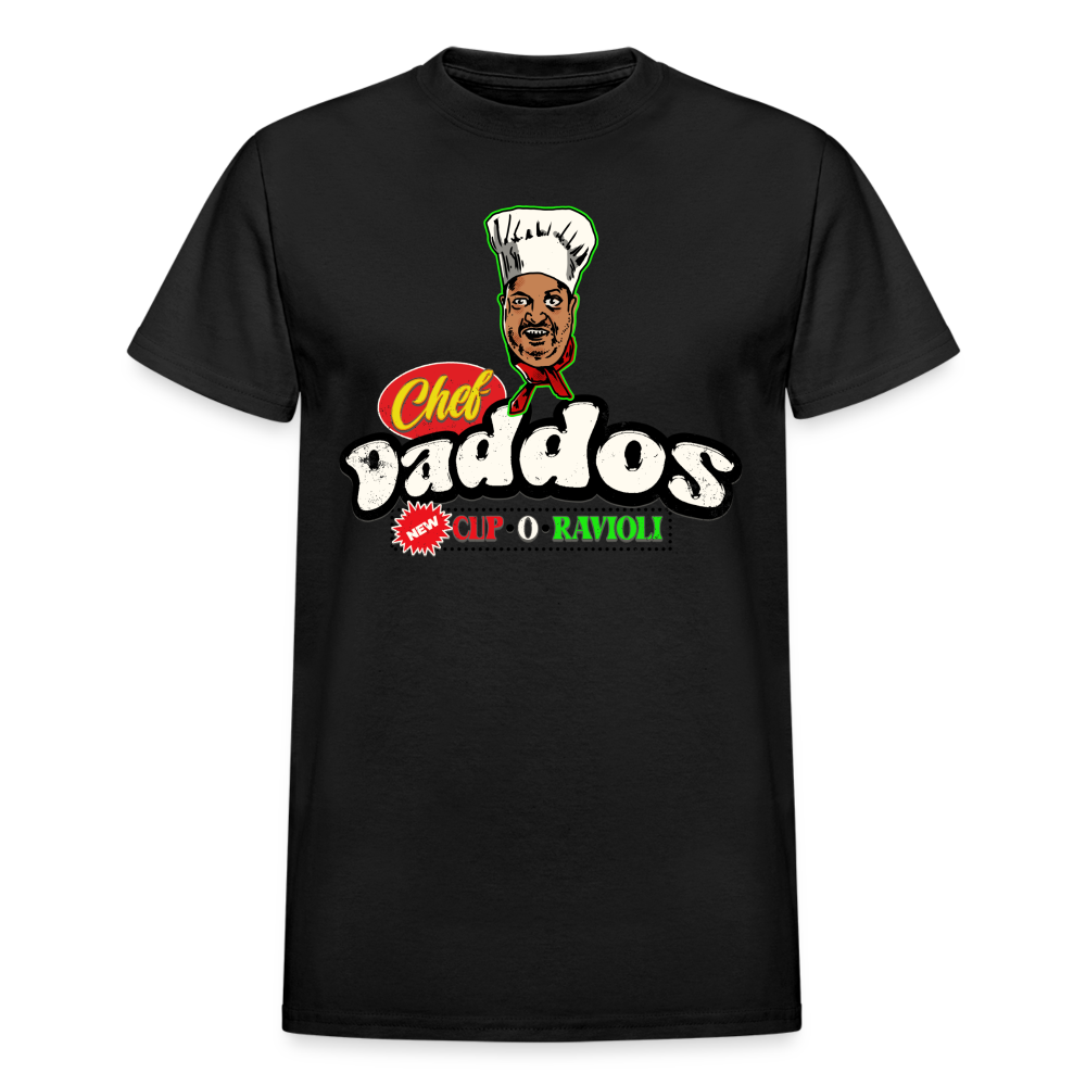 Ravioli Chef Daddos Gildan Ultra Cotton Adult T-Shirt Nighttime Nugget Theater - black