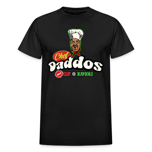 Ravioli Chef Daddos Gildan Ultra Cotton Adult T-Shirt Nighttime Nugget Theater - black
