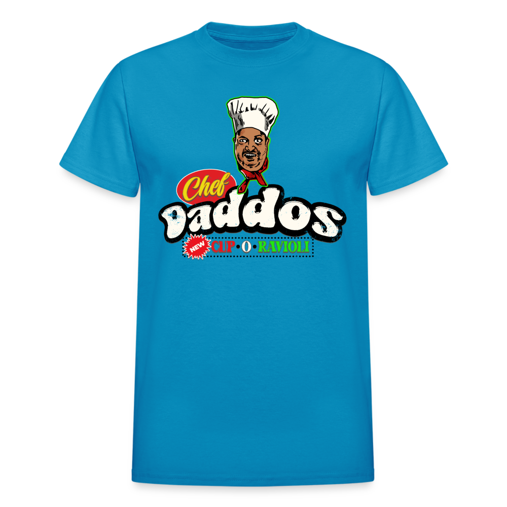 Ravioli Chef Daddos Gildan Ultra Cotton Adult T-Shirt Nighttime Nugget Theater - turquoise