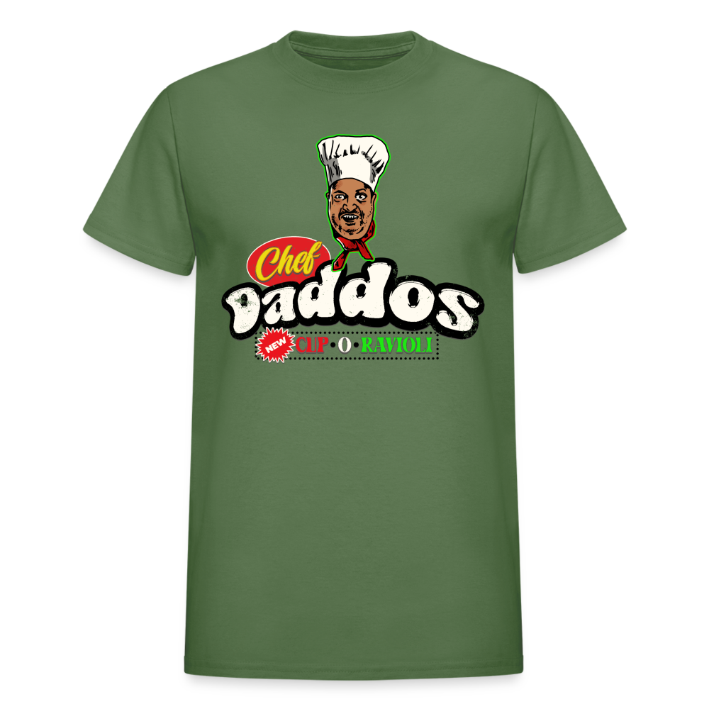 Ravioli Chef Daddos Gildan Ultra Cotton Adult T-Shirt Nighttime Nugget Theater - military green