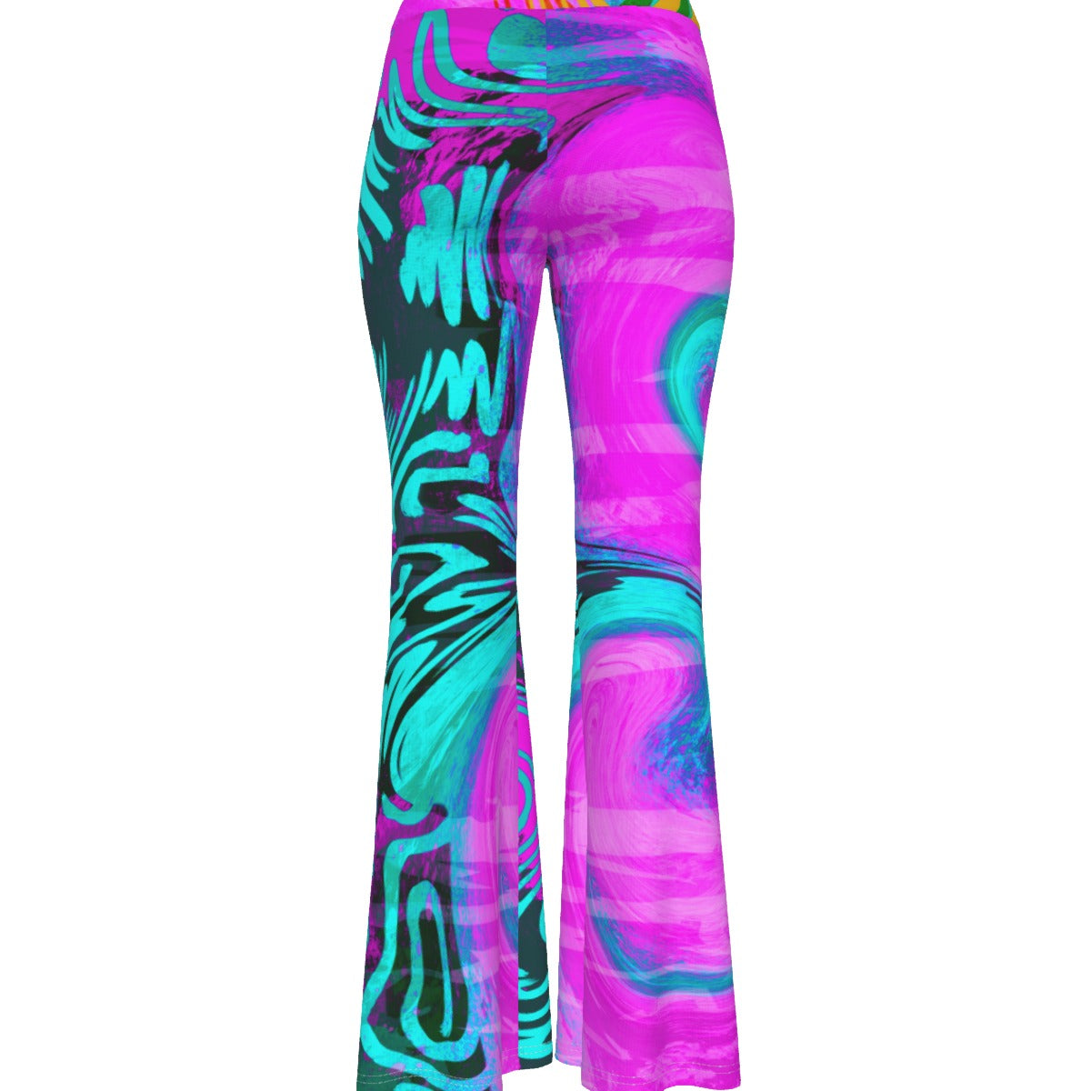 Neon Glow Ladies Bellbottoms Flare Pants