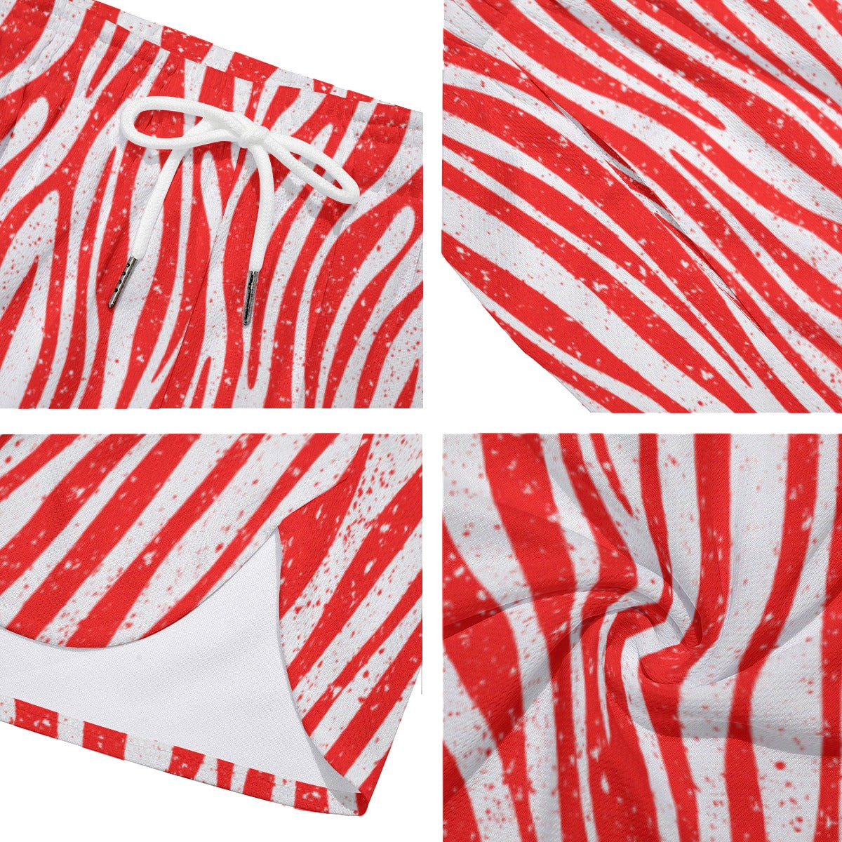 Peppermint Zebra Dudes Drawstring Chill Gym Shorts