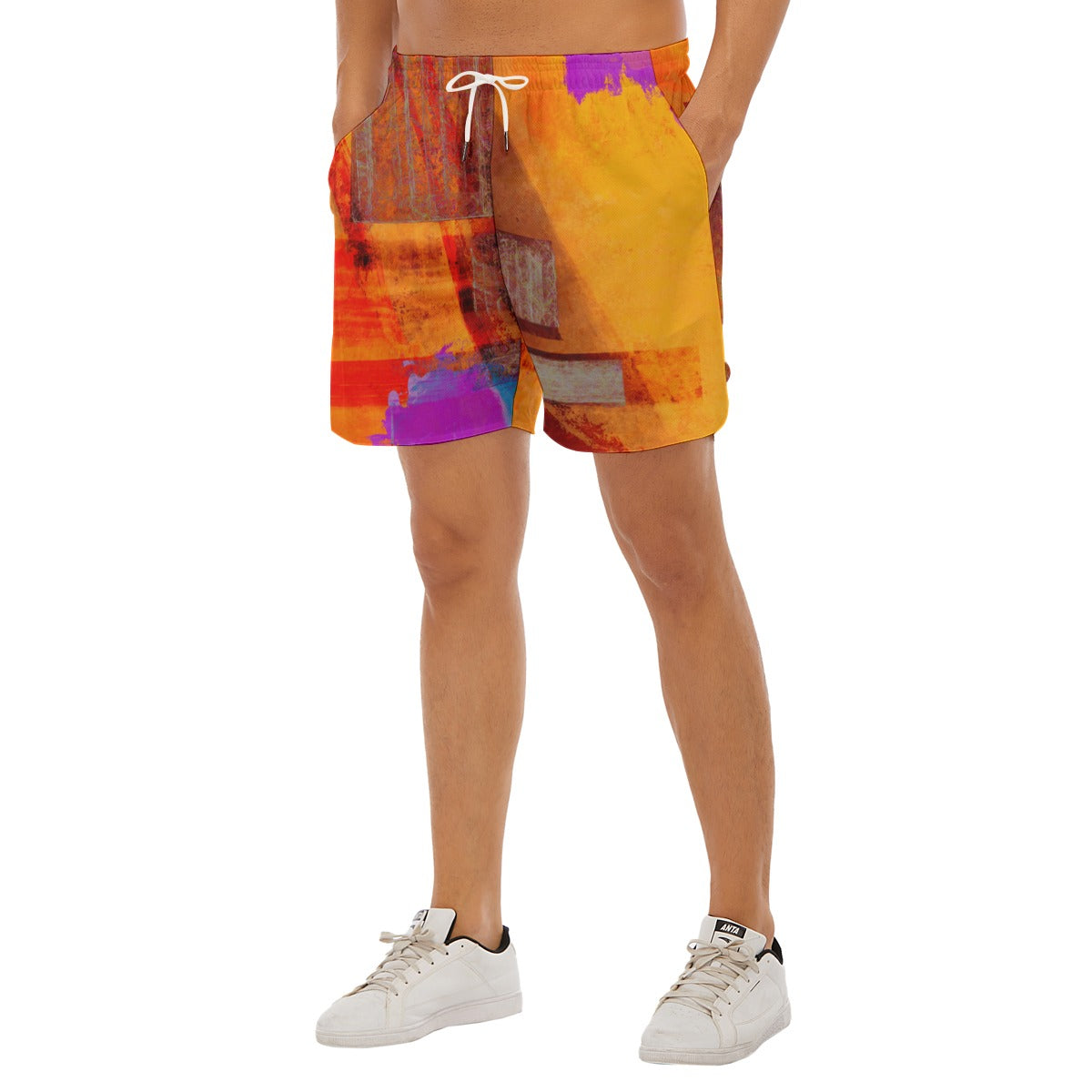 NY Gouache Dudes Drawstring Chill Gym Shorts