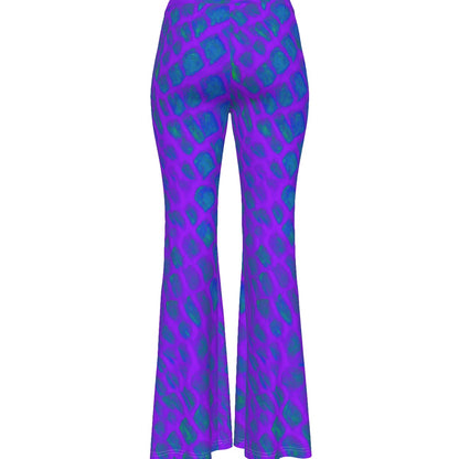 Purple Python Ladies Bellbottoms Flare Pants