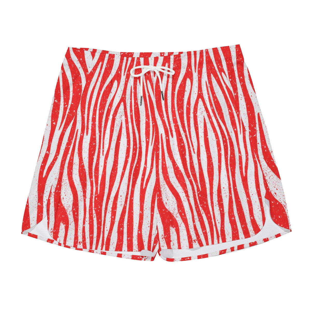 Peppermint Zebra Dudes Drawstring Chill Gym Shorts