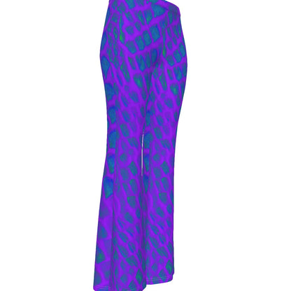 Purple Python Ladies Bellbottoms Flare Pants