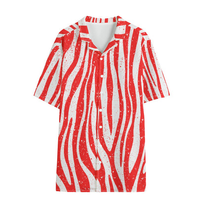 Peppermint Zebra Dudes Button Down Hawaiian Shirt