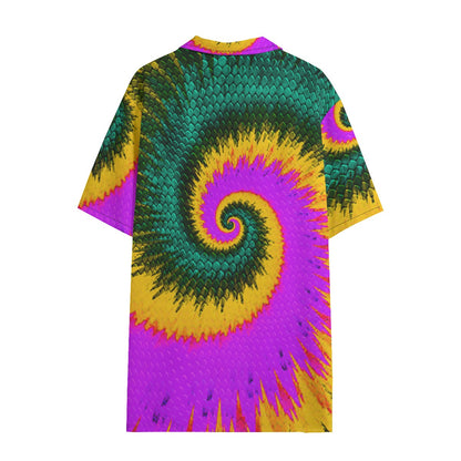 Hippy Dragon Dudes Button Down Hawaiian Shirt