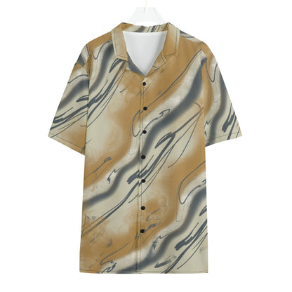 Creamy Caramel Fog Dudes Button Down Hawaiian Shirt